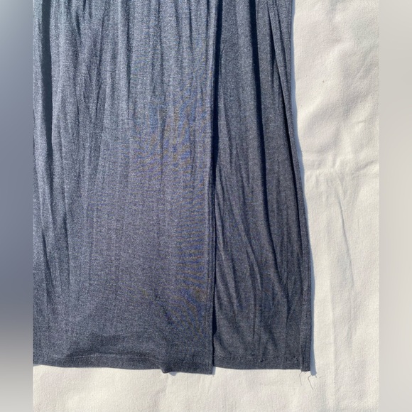Amour Vert Charcoal Full Length Maxi Skirt Side Slit Casual Large Made in USA - Picture 4 of 4
